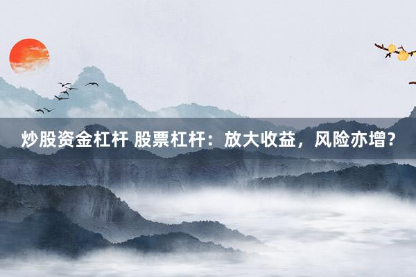 炒股资金杠杆 股票杠杆：放大收益，风险亦增？