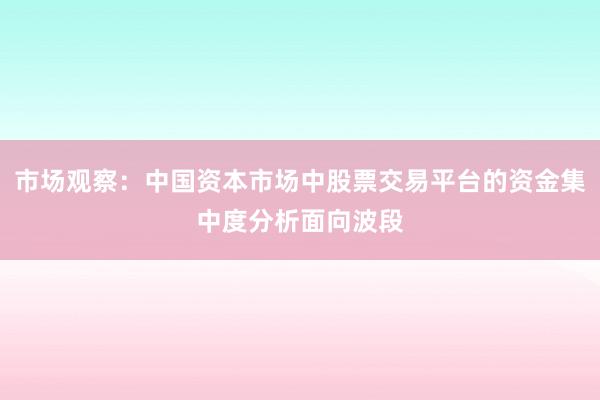 市场观察：中国资本市场中股票交易平台的资金集中度分析面向波段